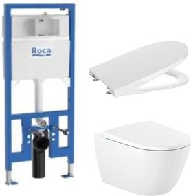 Комплект за WC Duplo S 90 mm 4 в 1 Ona Rimless (бутон по избор) (A8900A0020 + A346687000 + A801E12001)