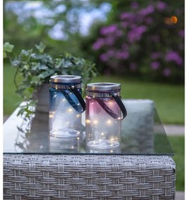 Външен соларен фенер Фенер Син, височина 15 см Tint - Star Trading