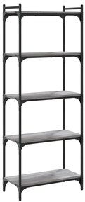 837660 vidaXL Библиотека 5 рафта сив сонома 60x30x154 см инженерно дърво