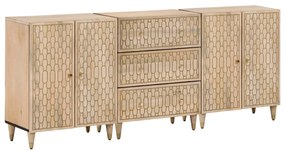 3206308 vidaXL Странични шкафове 3 бр 60x33x75 см манго масивно дърво