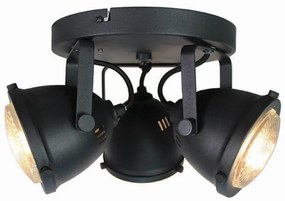 Черна стенна лампа Spot Moto Tres - LABEL51