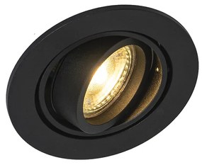 Комплект от 6 модерни вградени спота черни с възможност за накланяне - Club