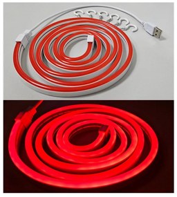 LED Гъвкав лента NEON LED/5V USB 1,8 м червен