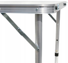 Къмпинг маса с 4 стола в бяло 120x60x70 cm