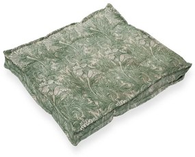 Възглавница за сядане от зелена ленена смес Green Flowers, 37 x 37 cm - Tierra Bella
