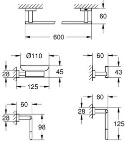 Комплект аксесоари Grohe New Cube