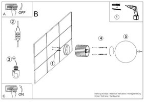 Тъмносиня стенна лампа Orbital – Sollux