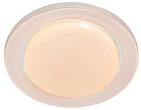 Таванна лампа бяла 38 см с LED с дистанционно управление - Jochem