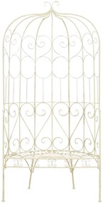 45432 vidaXL Градинска пейка, 95 см, желязо, антично бяло