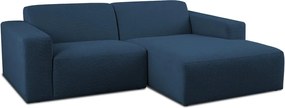 Тъмносин ъглов диван от букле (десен ъгъл) Roxy – Scandic
