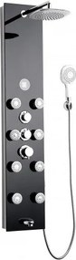 Хидромасажен душ панел ICSH 3024 B, черен, 130x25см
