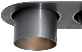 Комплект от 6 вградени спота Gunmetal GU10 70mm с накланяне 2-Светлини - Installa