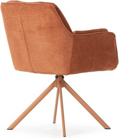 Теракотени тапицирани трапезни столове в комплект 2 бр. Keiko – Marckeric