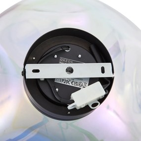 Дизайнерска таванна лампа черна с дъгово стъкло - Gemma