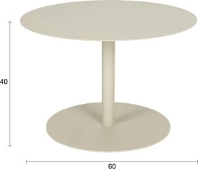 Кремава стоманена кръгла масичка за кафе ø 60 cm Snow – Zuiver