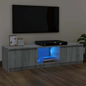 815709 vidaXL ТВ шкаф с LED осветление, сив сонома, 120x30x36 см