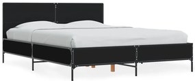 3279992 vidaXL Рамка за легло, черна, 120x200 см, инженерно дърво и метал