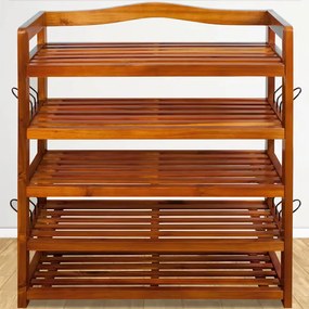 Поставка за обувки от масивна акациева дървесина 75 × 26 × 82 cm