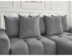 Сив шенилов разтегателен ъглов диван с място за съхранение (десен ъгъл) Roxelane – Bobochic Paris