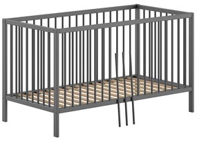 Антрацит детско креватче 70x140 cm от масивен бор DINO – Vipack