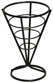 Horecano - Метална стойка за сервиране на чипс 10x15 см конус черна B2241B (181001-3)