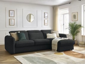 Черен ъглов диван Achille – Bobochic Paris