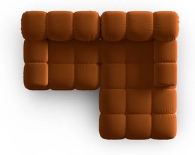 Ъглов диван от оранжево кадифе (десен ъгъл) Bellis - Micadoni Home