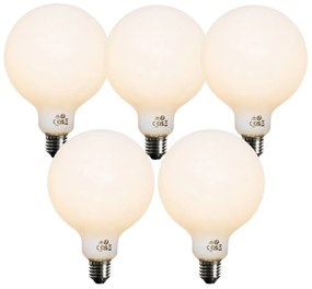 Комплект от 5 димируеми LED крушки E27 Опал G125 5W 450 lm 2700K