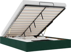 3310970 vidaXL Османска рамка за легло без матрак тъмнозелена 140x200см кадифе