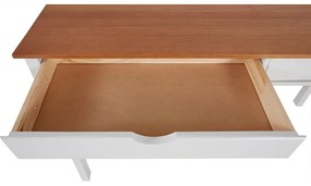 Работна маса в бяло и кафяво, дължина 140 cm Gava - Støraa