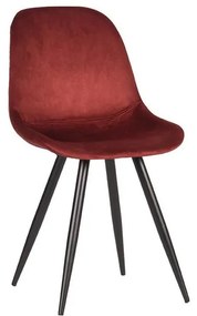 Червени кадифени трапезни столове в комплект от 2 броя Capri - LABEL51