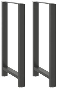 4013358 vidaXL Крака за бар маса, антрацит, 2 бр., 60 x (110-111) см, стомана