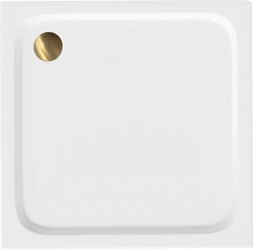 Корито за душ кабина-акрилно Rea Belmond White 90x90 Brush Gold