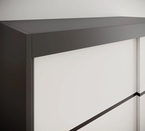 Гардероб Lissa 120 плъзгащ-Черно-Бяло