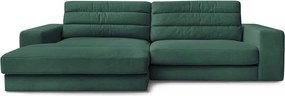 Зелен кадифен ъглов диван (ляв ъгъл) Sierra – Bobochic Paris