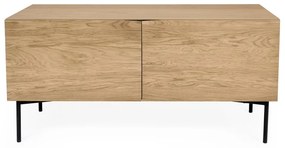 Кафяв скрин с чекмеджета от дъбова дървесина Flop, 65 x 120 cm - Woodman