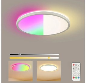 Brilagi - LED RGB димируемо осветително тяло ултра тънко LED/18W/230V Ø 30 см бяло + дистанционно управление