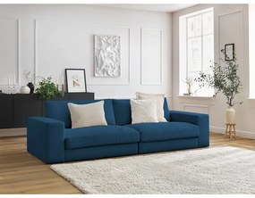 Тъмносин диван от рипсено кадифе 274 cm Leonard – Bobochic Paris