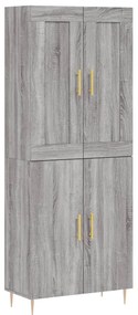 3199551 vidaXL Висок шкаф, сив сонома, 69,5x34x180 см, инженерно дърво