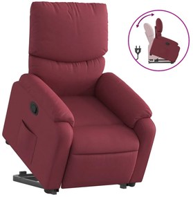 3204827 vidaXL Изправящ реклайнер стол, виненочервен, текстил
