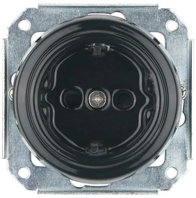 Bohemia-Design- Porcelá. ретро стенна розетка без рамка SCHUKO 250V/16A черна