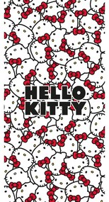 Червена/бяла памучна детска кърпа 70x140 cm Hello Kitty – Jerry Fabrics