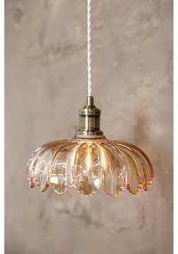 Висящо осветително тяло в месингов и кехлибарен цвят със стъклен абажур ø 25,5 cm Kurage – Markslöjd