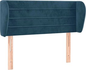 3117318 vidaXL Горна табла за легло с уши, тъмносиня, 83x23x78/88 см, кадифе