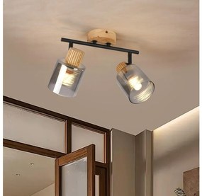 Brilagi - Точково осветително тяло HYGGE 2xE14/15W/230V каучуково дърво/опушено