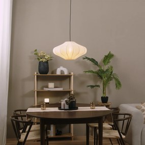 Japandi висяща лампа бежова с текстилен абажур 50 см - Plu