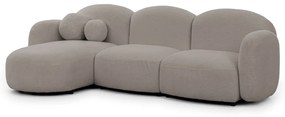 Сив ъглов диван от прежда с примки от букле (ляв ъгъл) Orbit – Ropez
