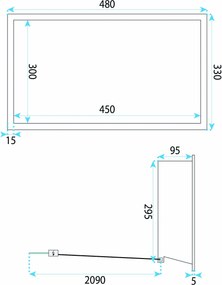 Вграден рафт за баня LED 30x45 brush copper