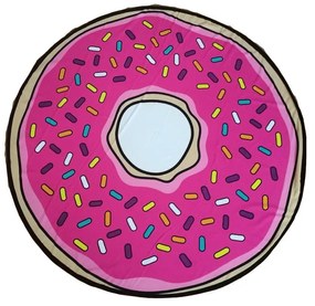 Розова детска плажна кърпа ø 150 cm Donut – JAHU collections