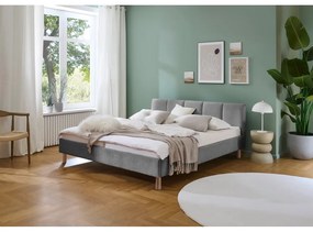 Сиво двойно легло 180x200 cm тапицирано без ламелно дъно Joker – Meise Möbel
